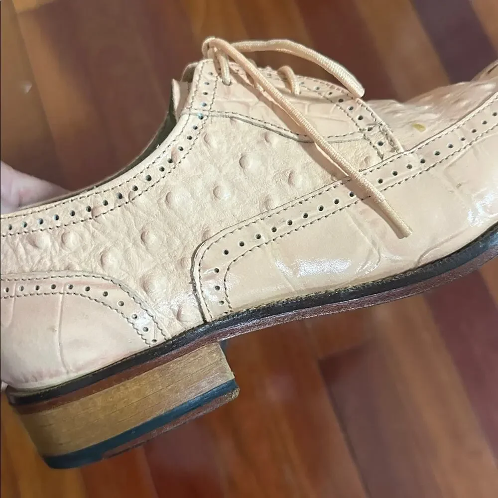 Giorgio Brutini Crocodile Textured Leather Shoes Pointed Toe Mens Size 9.5 Pink